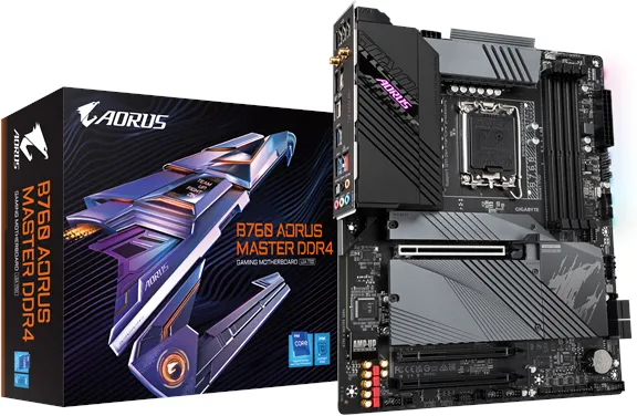 GIGABYTE B760 AORUS MASTER DDR4 Hovedkort - Intel B760 - Intel LGA1700-sokkel - DDR4 RAM - ATX