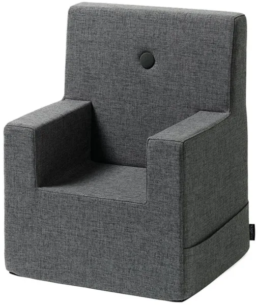 Barnestol XL - mørkegrå/sortgrå knapp