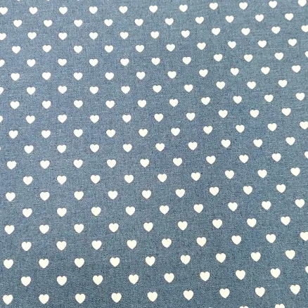 Denim Stoff 145cm 50 Hjerter - 50cm