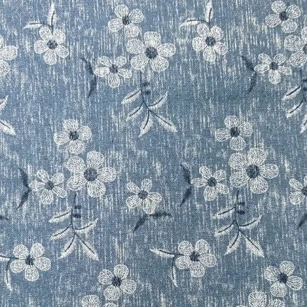 Denim Stoff 145cm 60 Blomster - 50cm
