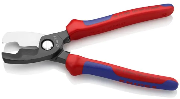 Knipex kabelkutter med dobbelt blad, brunbehandlet, med flerkomponentshåndtak 200 mm