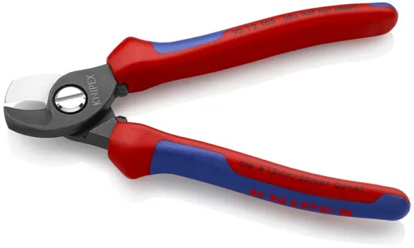 Knipex kabelkutter, brunbehandlet, med flerkomponentshåndtak 165 mm