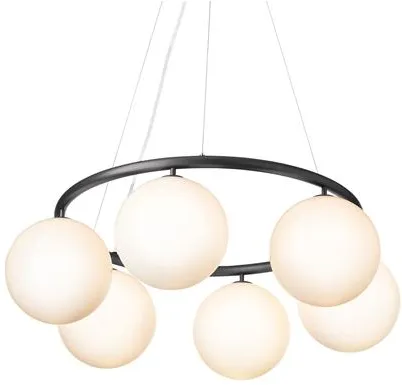 Nuura Miira 6 Circular Lysekrone Rock Grey/Opal Hvit