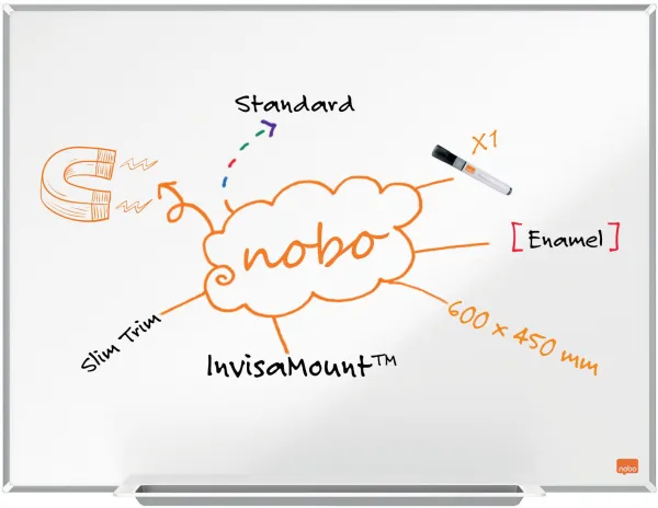 Nobo Impression Pro emaljert whiteboard 60x45cm hvit